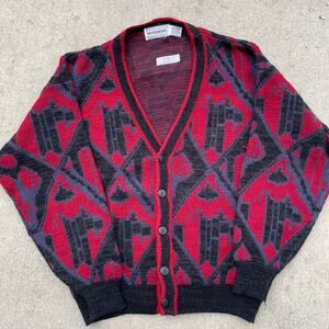 Vintage McGregor Cardigan Sweater XL Pattern Knit 90s
